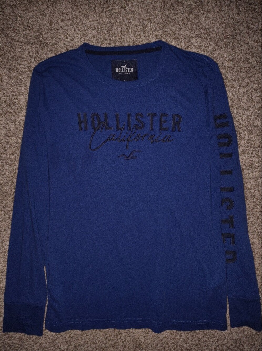 Hollister Royal Blue Size S Long Sleeve Cotton